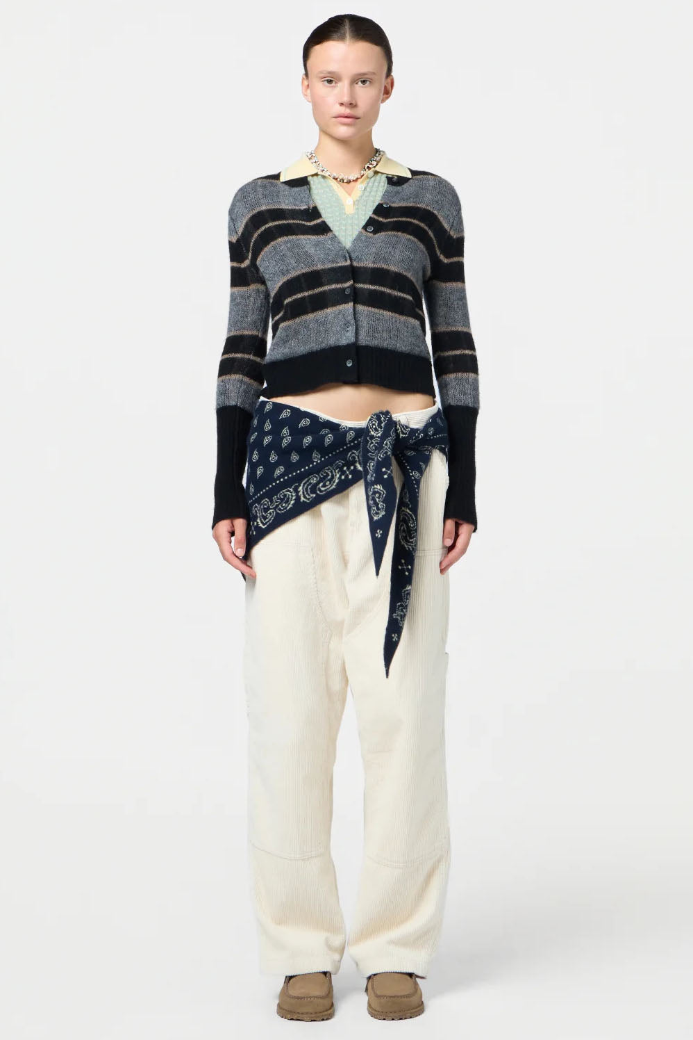 Shadow Plaid Cardigan