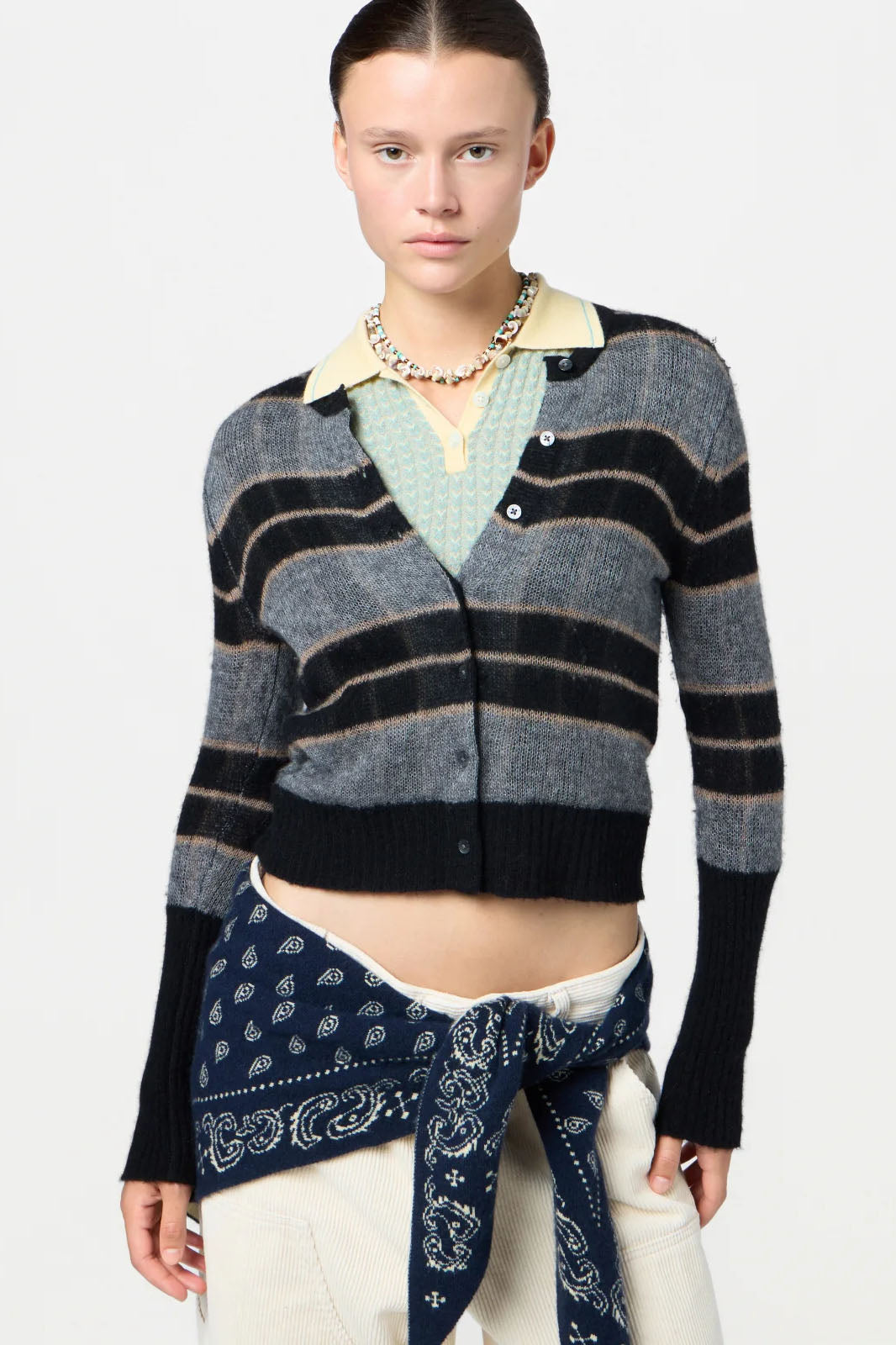 Shadow Plaid Cardigan