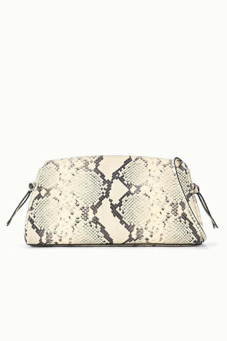 Maude Convertible Clutch, White Snake