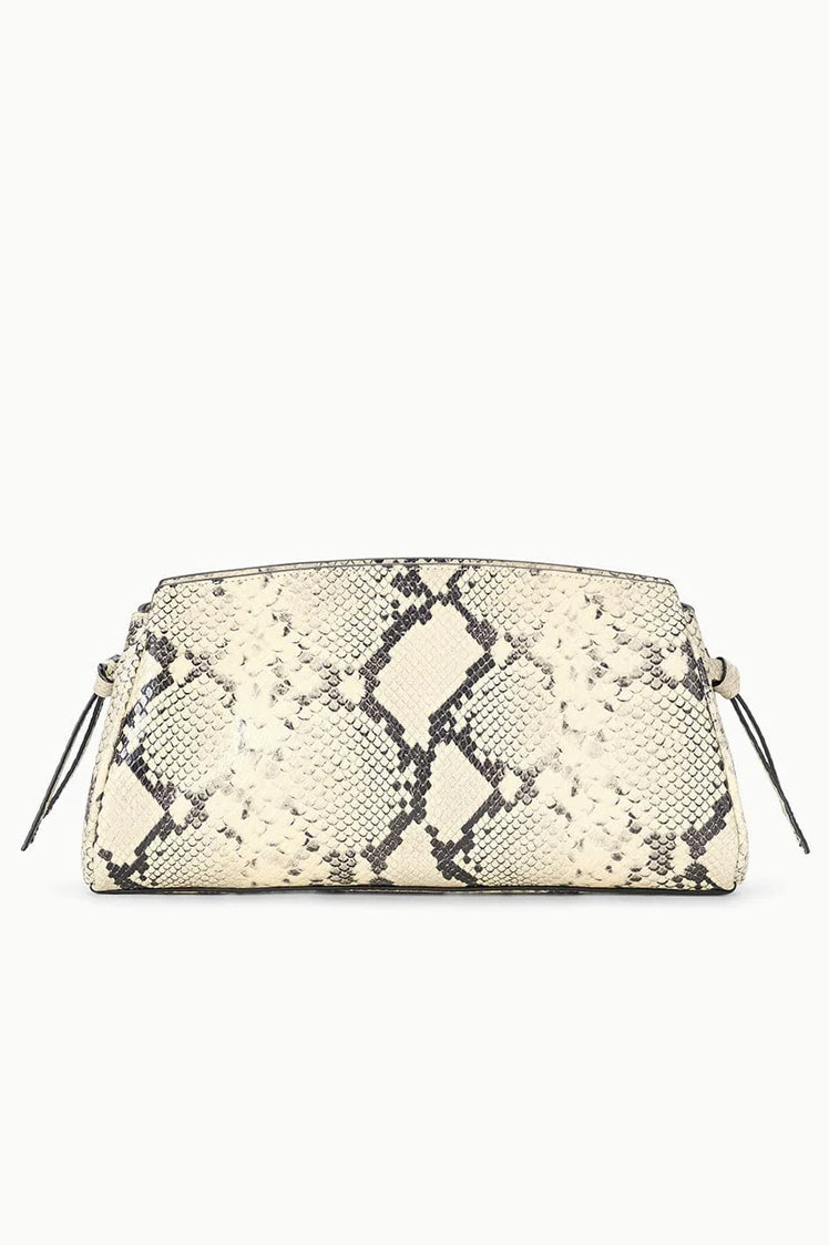 Maude Convertible Clutch, White Snake