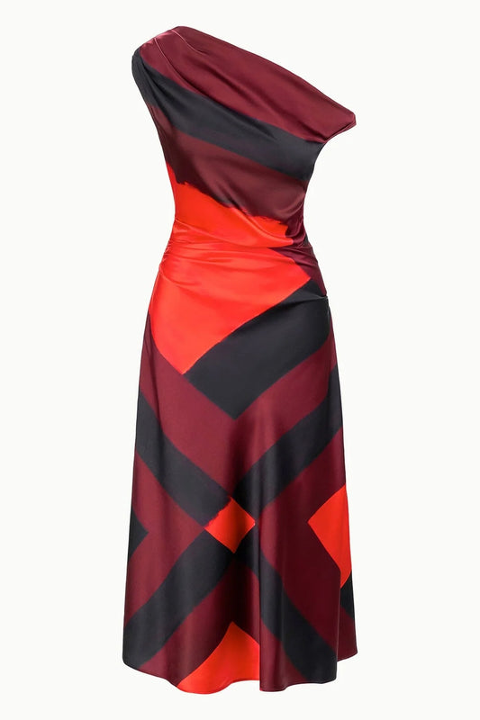 Phare Silk Dress, Ruby Prism