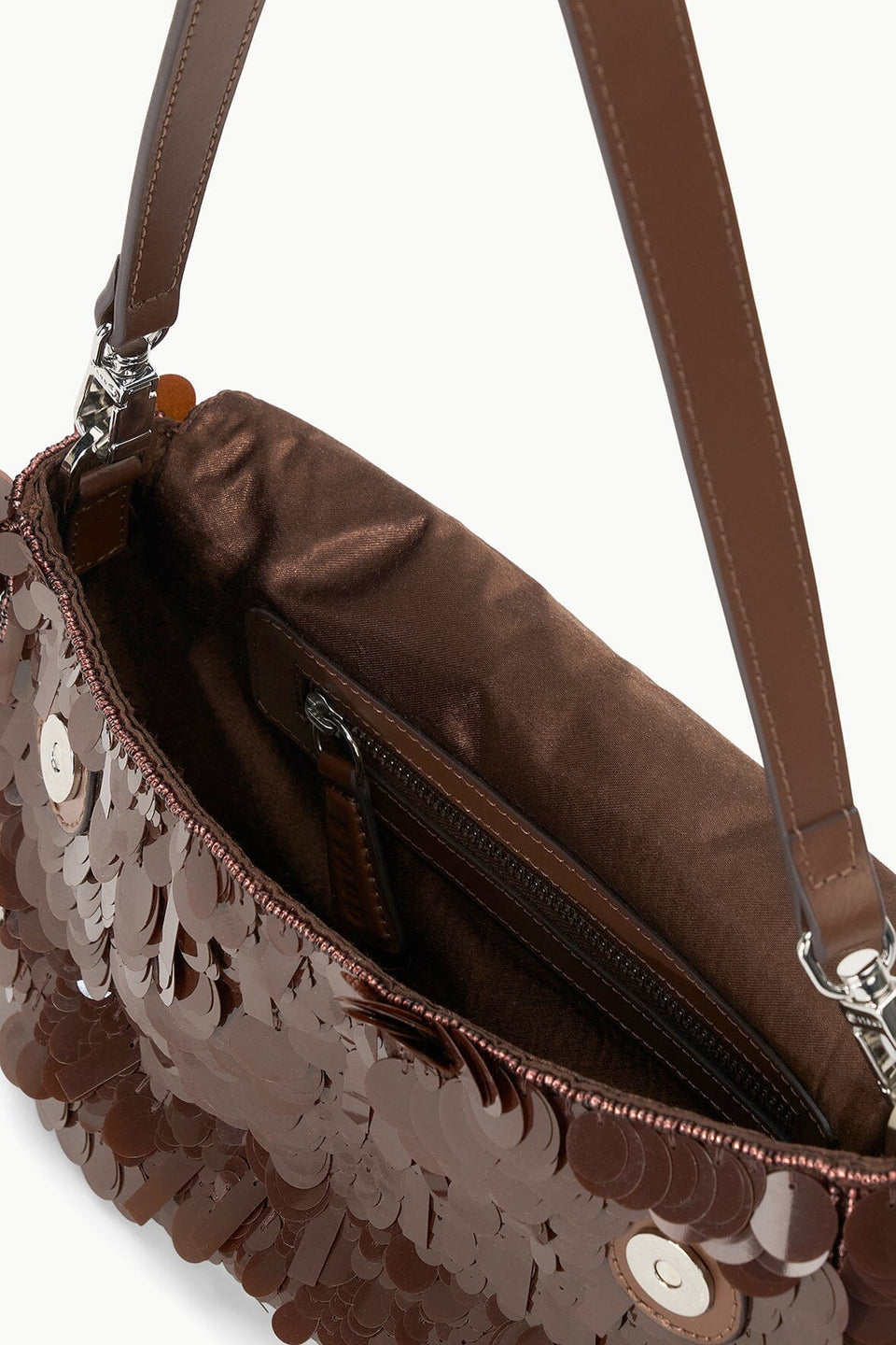 Timmy Convertible Shoulder Bag, Cacao Sequins