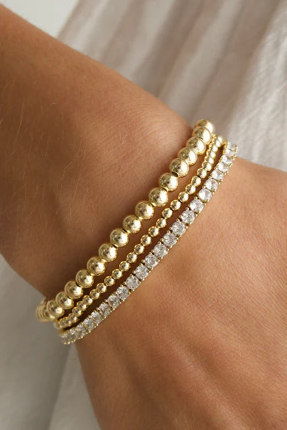 Crystal Tennis Bracelet, Sterling Silver 7.5"