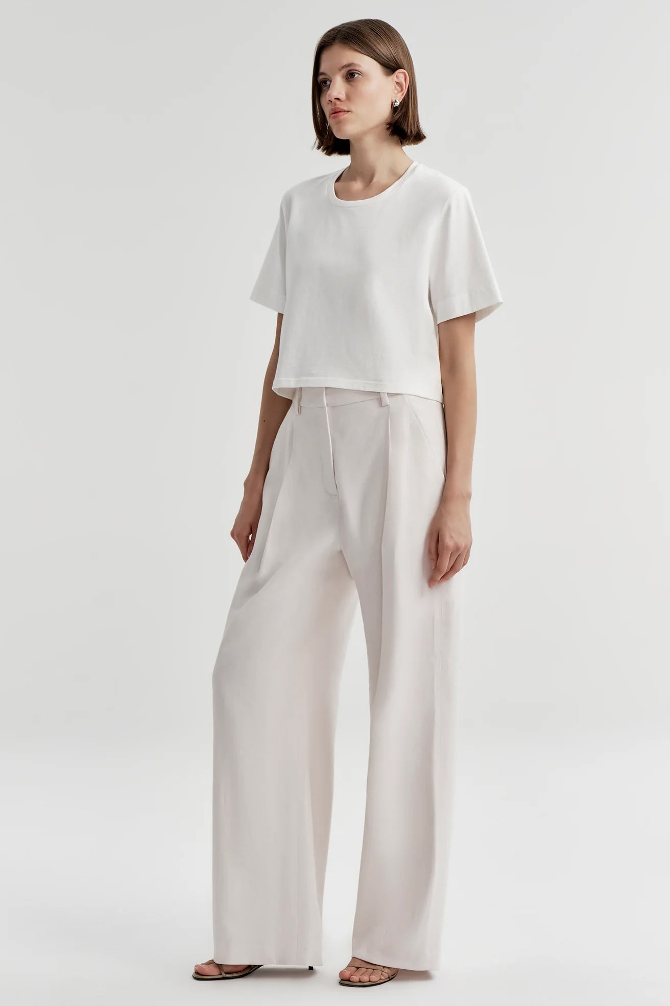 Kali Relaxed Crop Tee, White
