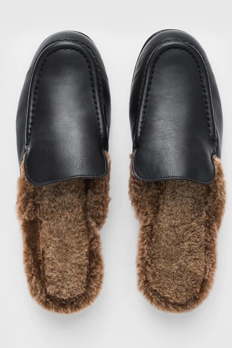Stibbio Black/Orsetta Shearling Leather Slip-Ins