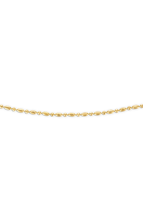 Gold Bar & Ball Chain Necklace