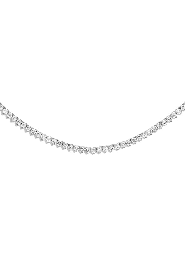 Crystal Tennis Necklace, Sterling Silver 15"