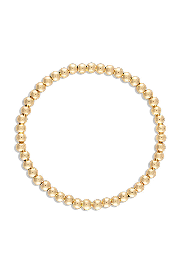 4MM Ball Bracelet, Yellow Gold 6.5"