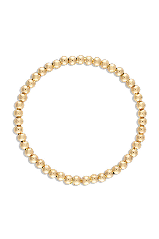 4MM Ball Bracelet, Yellow Gold 6.5"