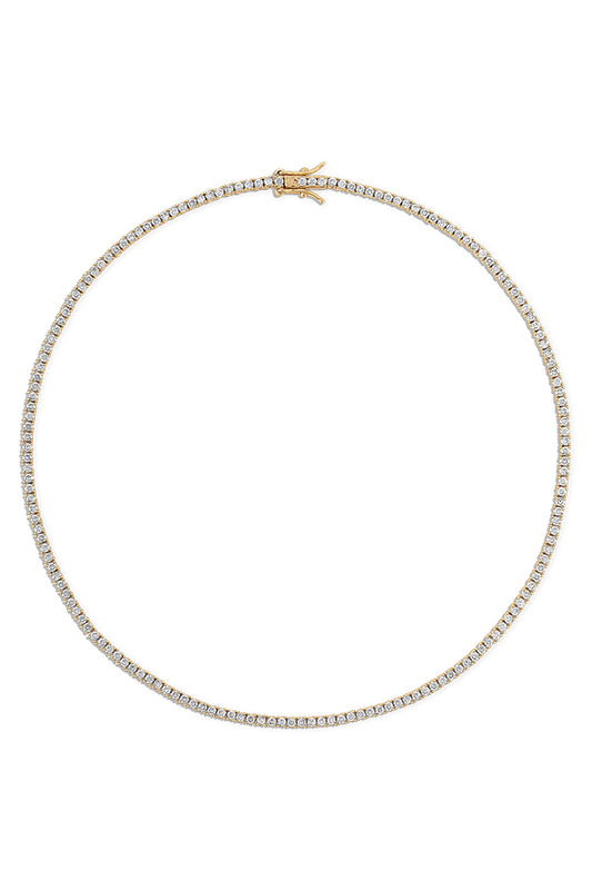 Everyday Tennis Necklace, Yellow Gold 16"