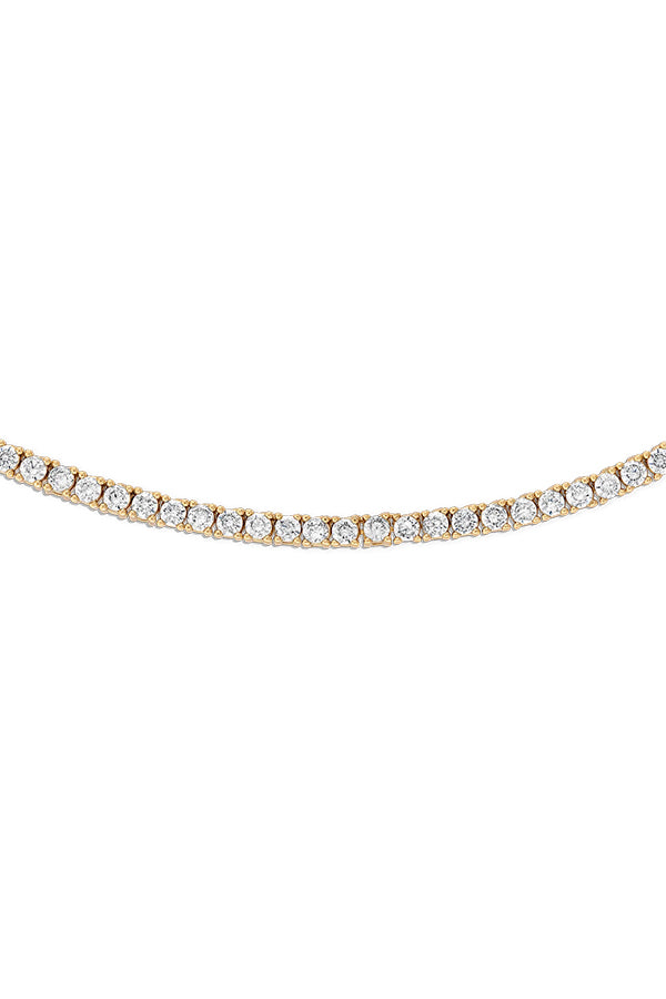 Everyday Tennis Necklace, Yellow Gold 16"