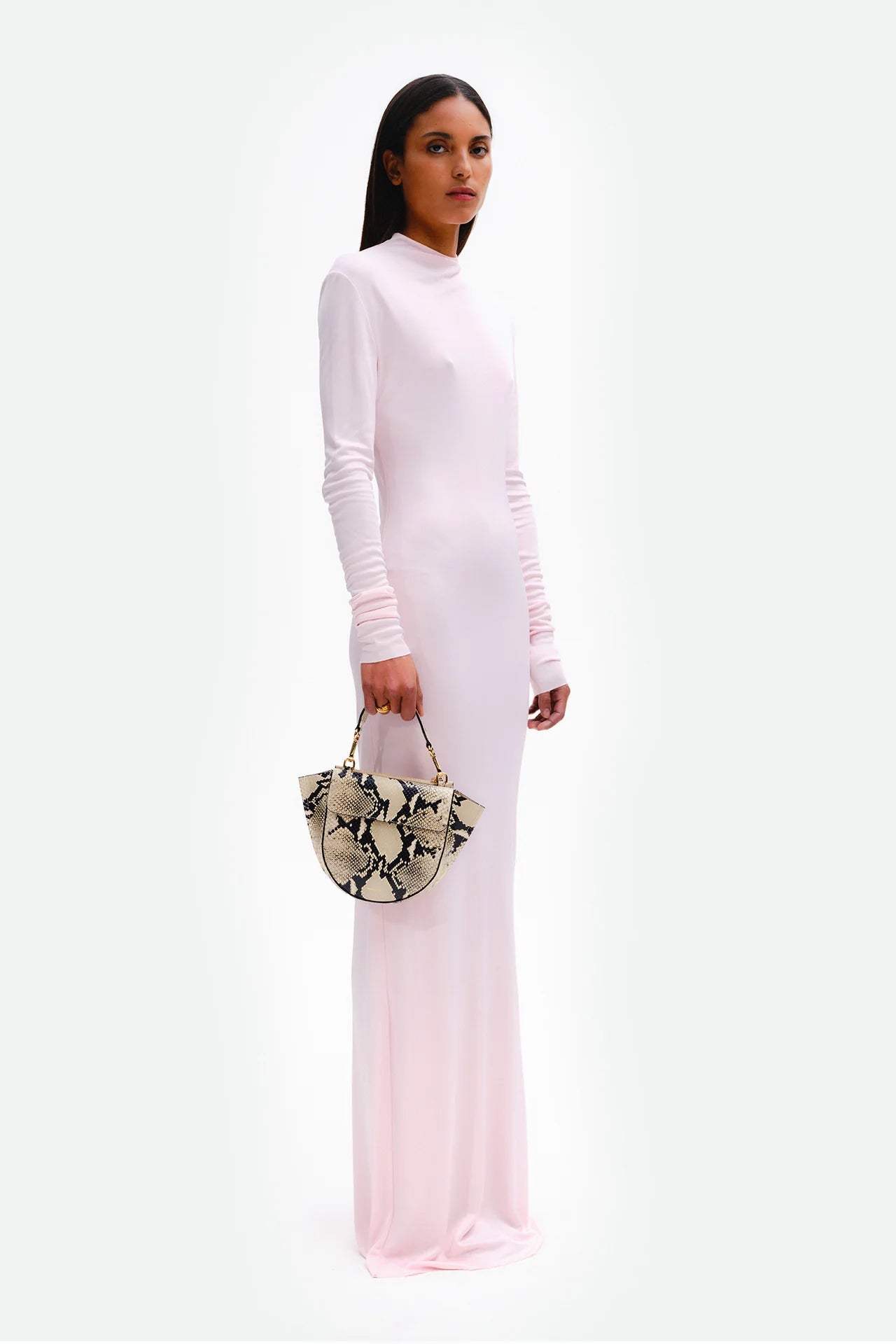 Hortensia Mini Bag, Beige Python