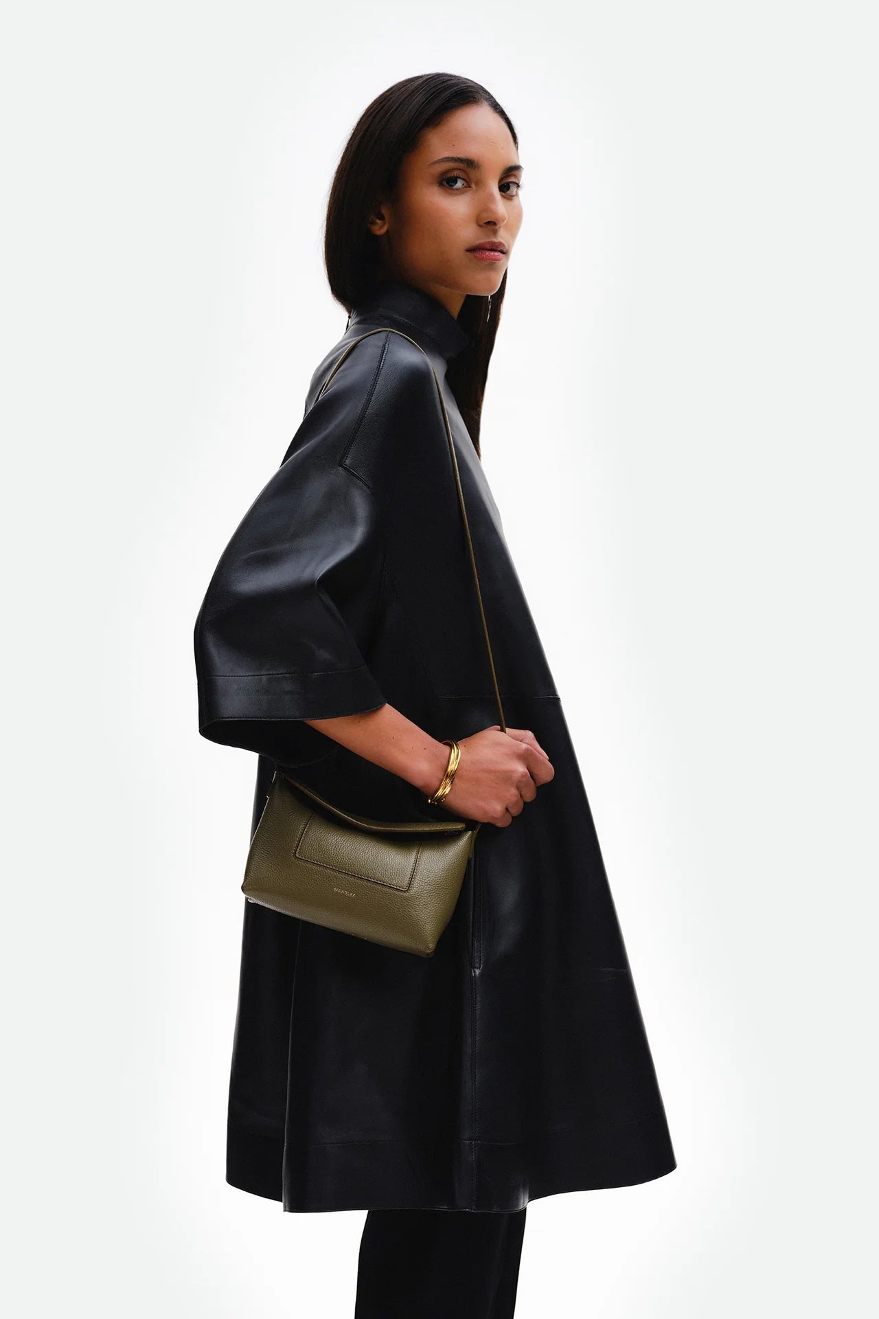 Penelope Slouch Mini Bag, Olive Crust