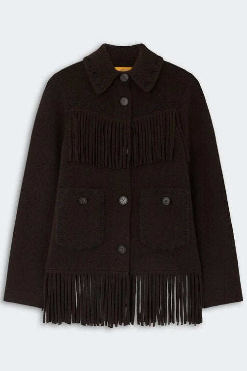Western Fringe Jacket, Burnt Cocoa