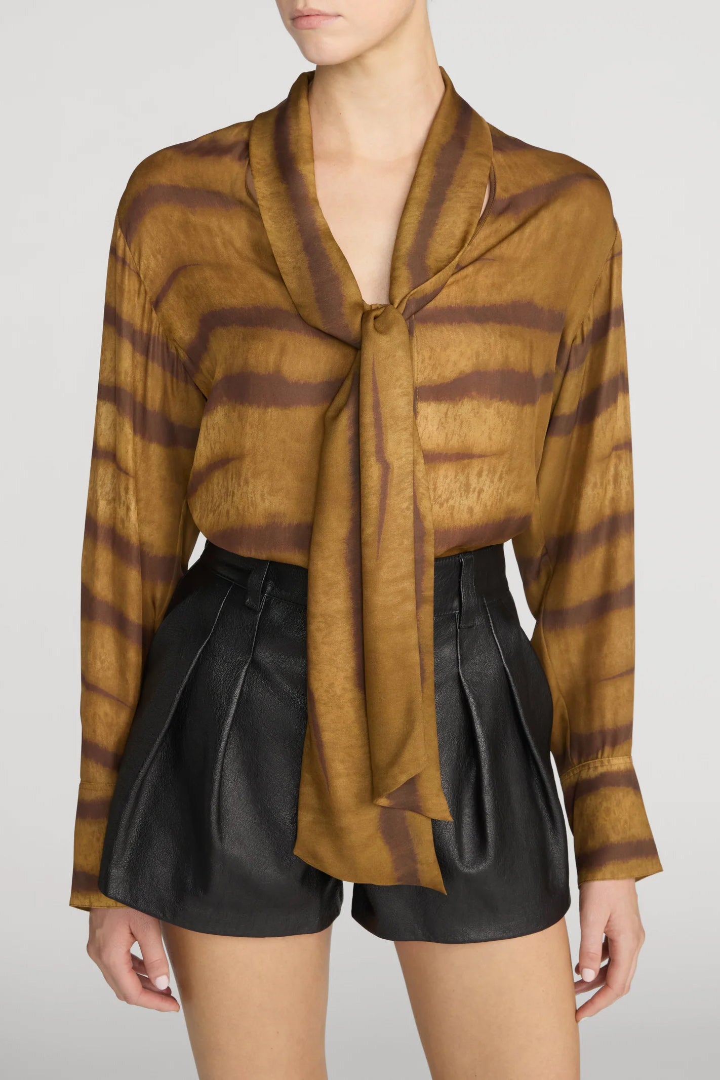 The Silk Oversized Tie Shirt
