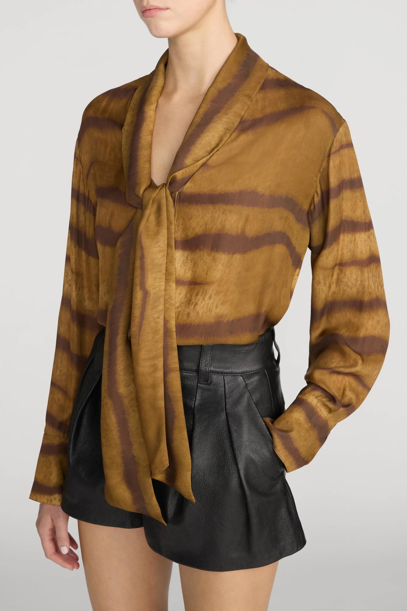 The Silk Oversized Tie Shirt
