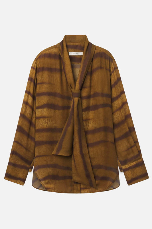 The Silk Oversized Tie Shirt