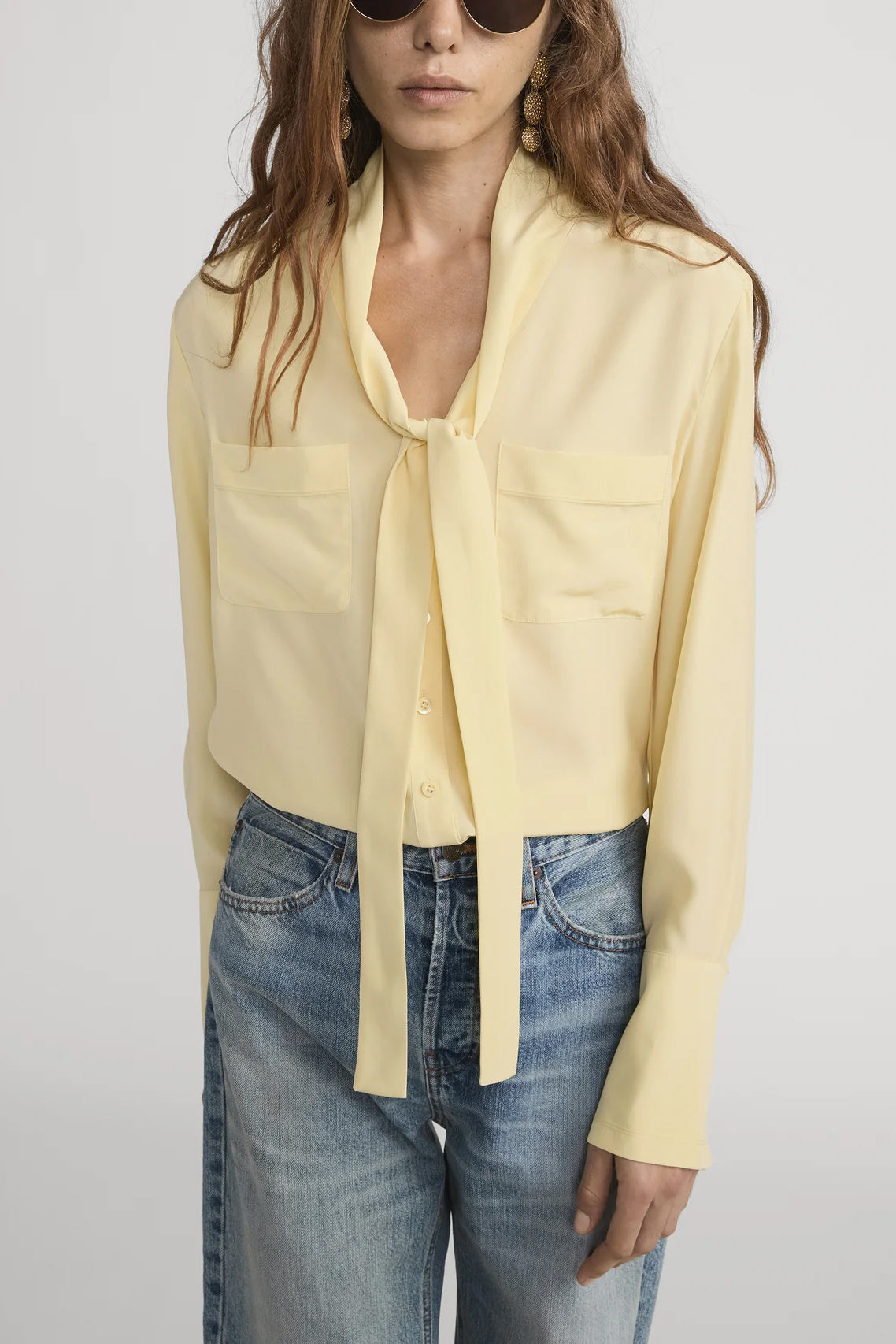 The Silk Modern Tie Blouse