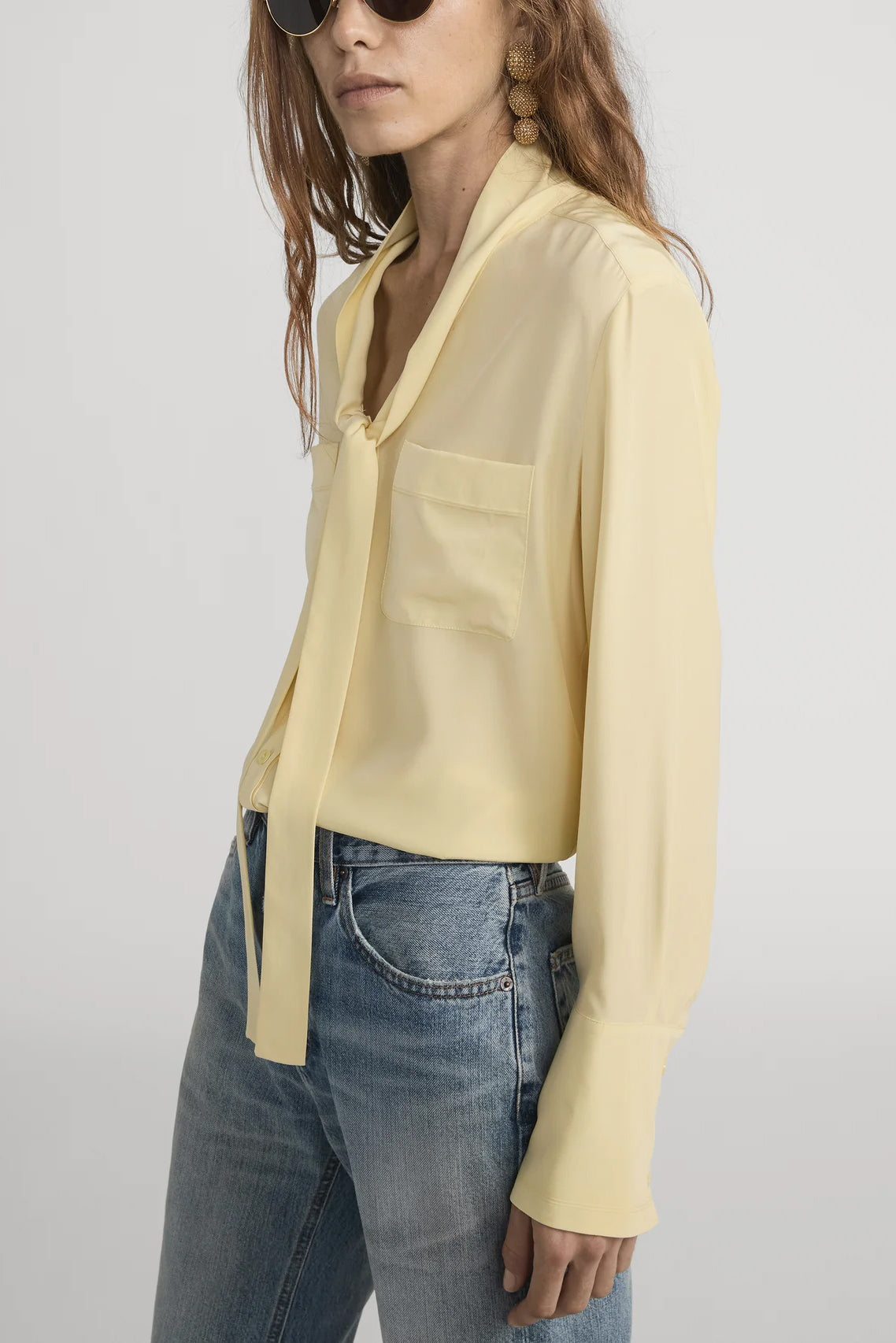 The Silk Modern Tie Blouse