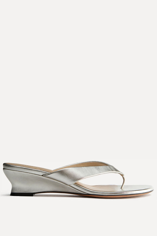 Micro Wedge Thong, Metallic Champagne