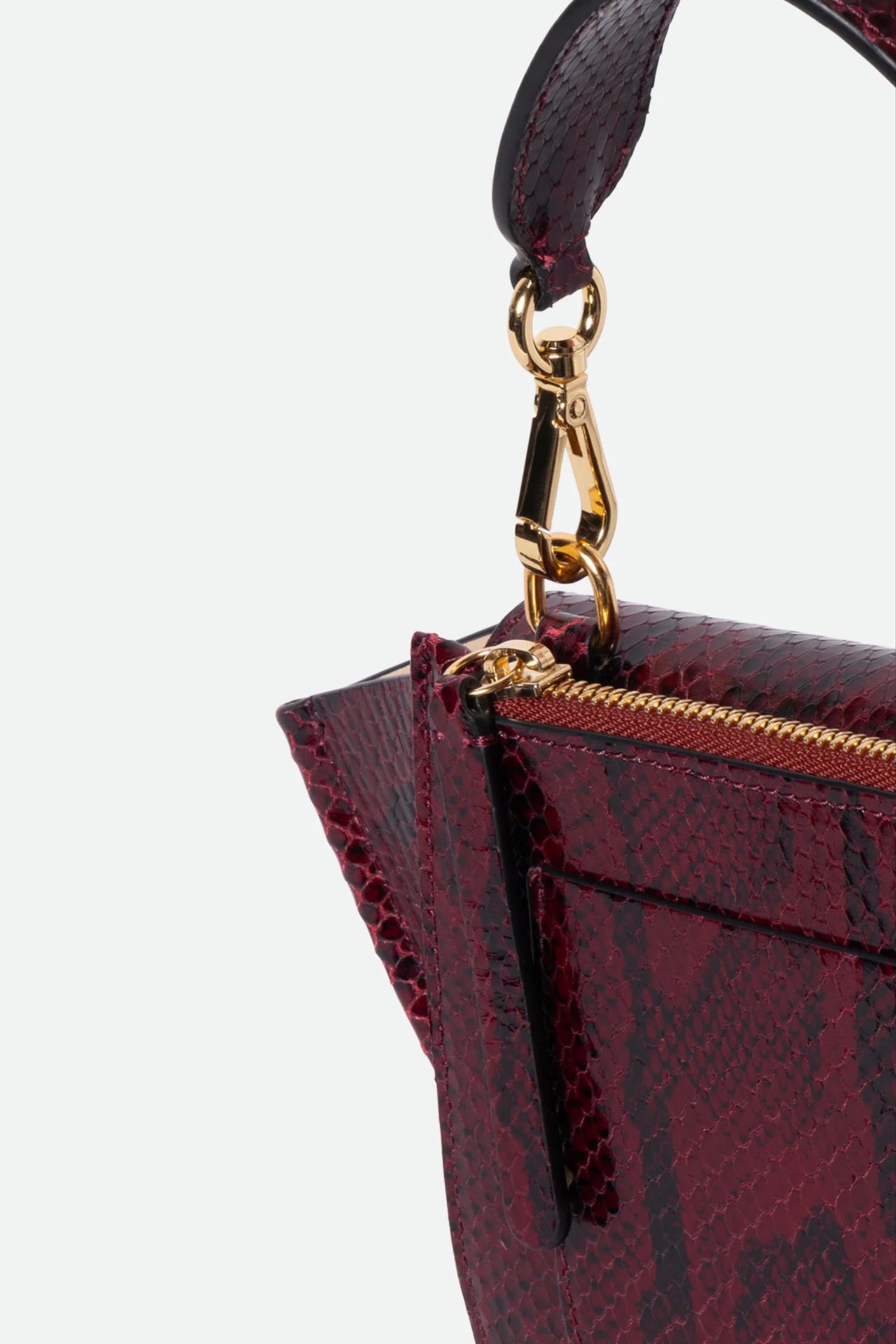 Hortensia Mini Bag, Bordeaux Python