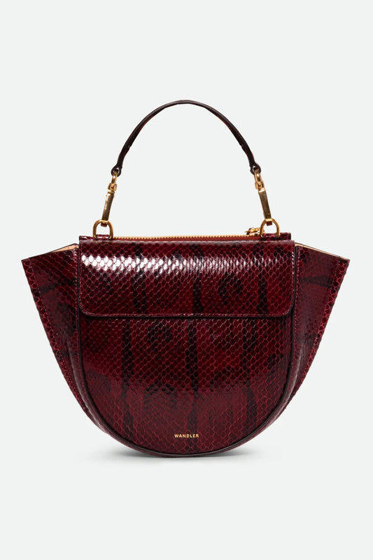 Hortensia Mini Bag, Bordeaux Python