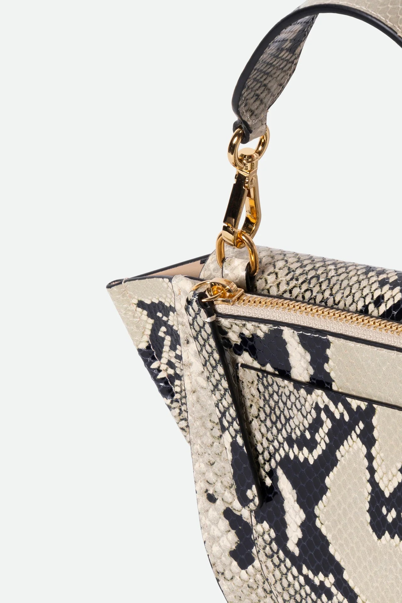 Hortensia Mini Bag, Beige Python