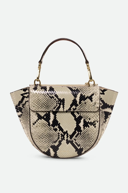 Hortensia Mini Bag, Beige Python