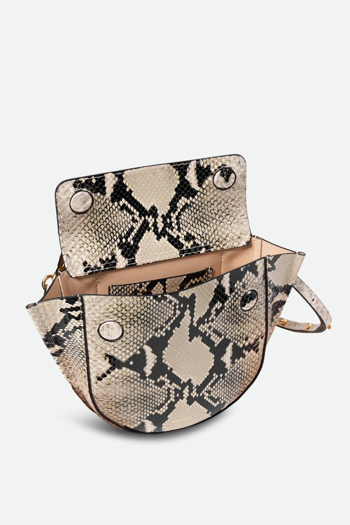 Hortensia Mini Bag, Beige Python
