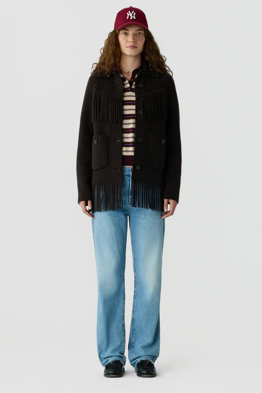 Western Fringe Jacket, Burnt Cocoa