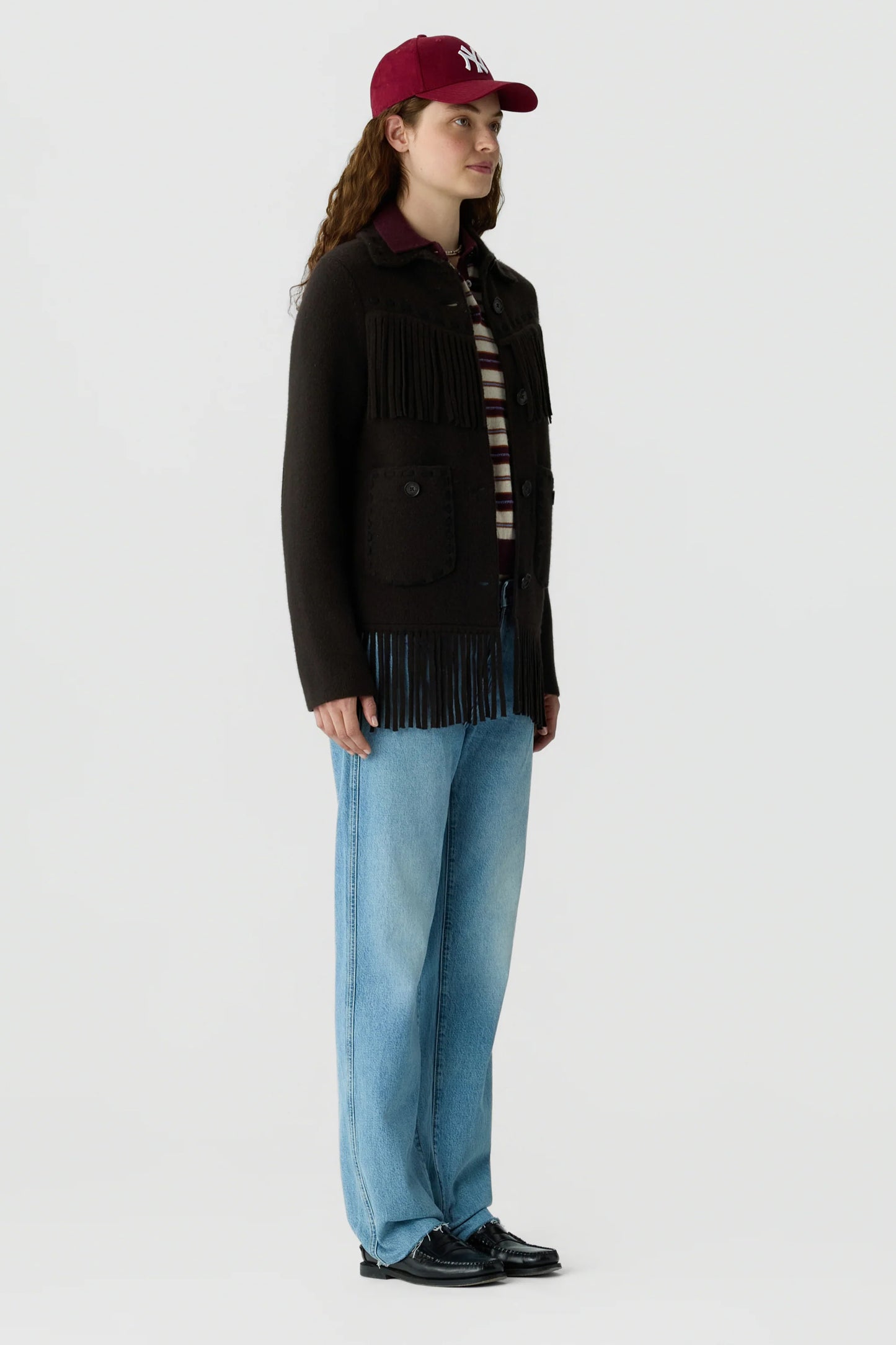 Western Fringe Jacket, Burnt Cocoa
