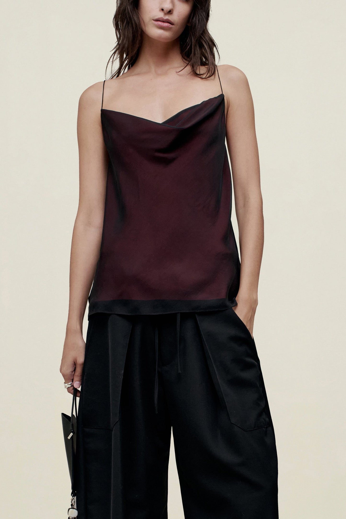 Zia Cowl Tank in Trapped Silk