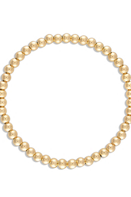 4MM Ball Bracelet, Yellow Gold 6.5"