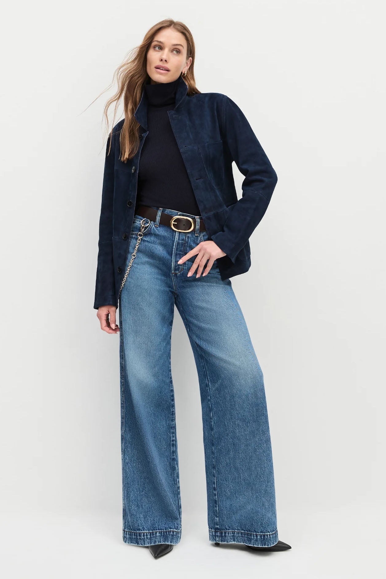 Amelia Long Sleeve Top, Navy