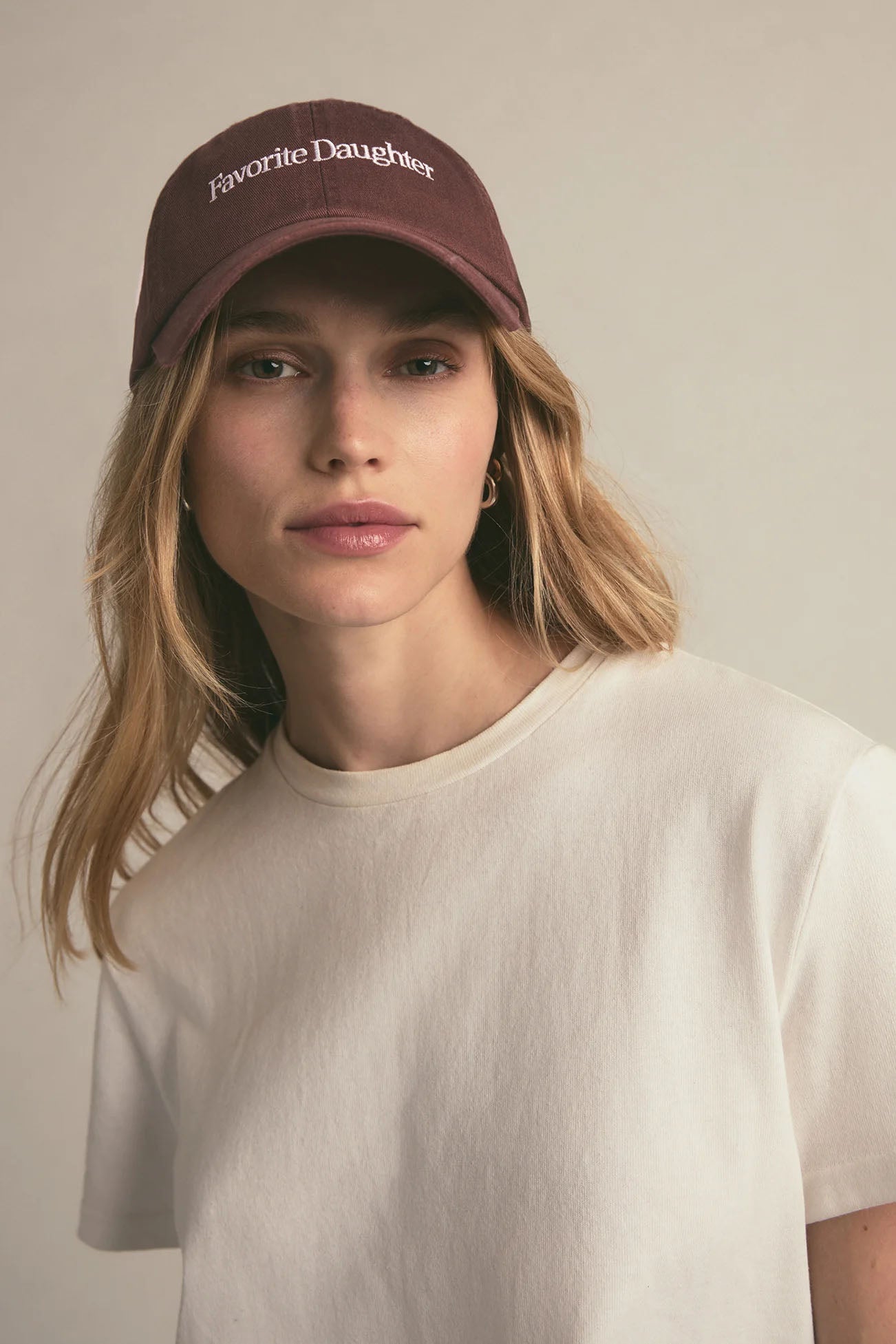 Classic Logo Baseball Hat, Brown/White