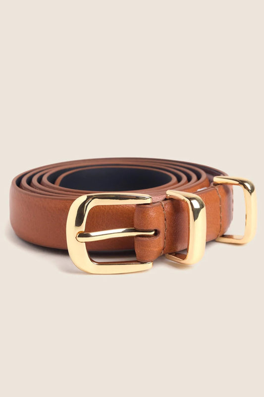 The Skinny Jordan Belt, Camel/Gold