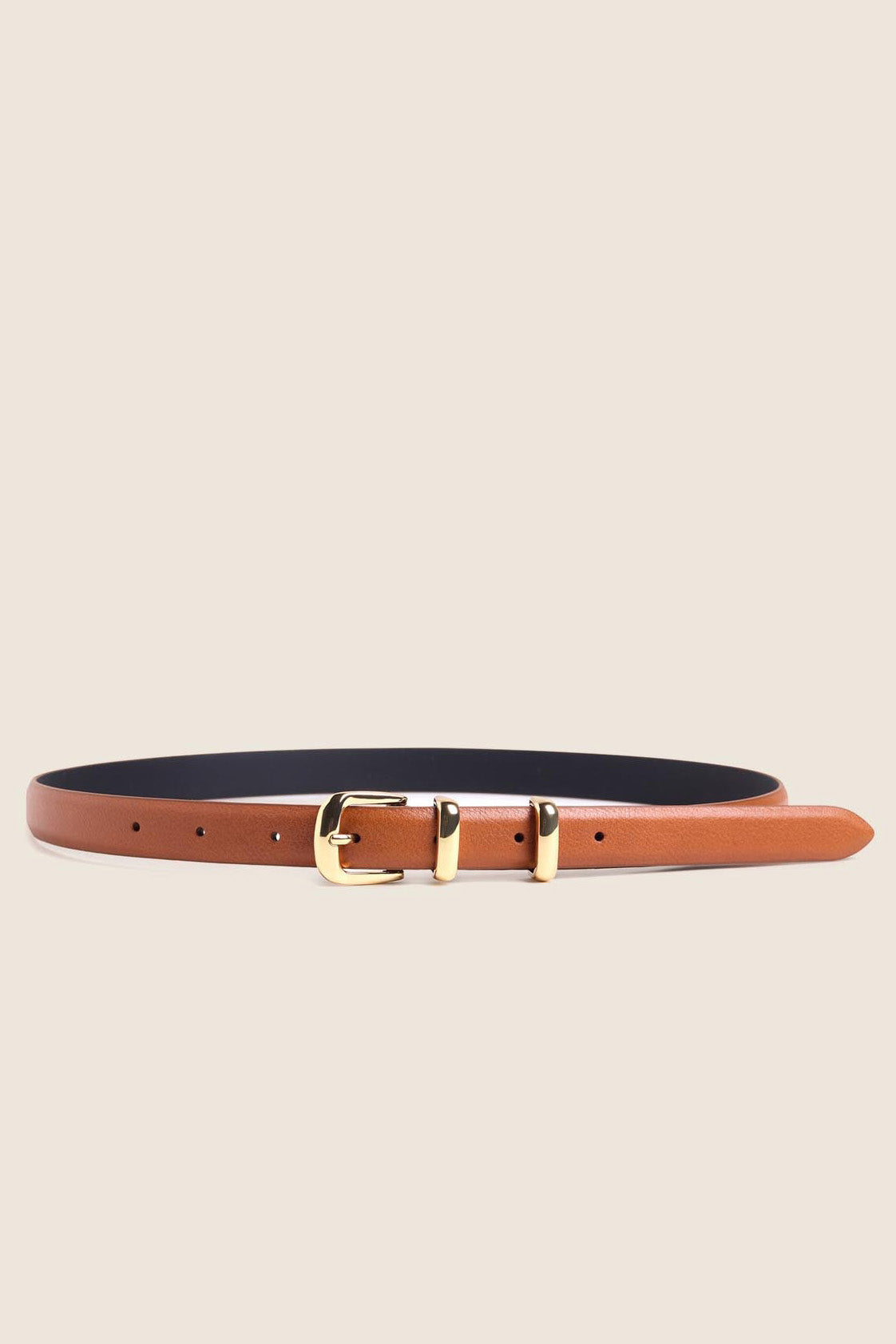 The Skinny Jordan Belt, Camel/Gold