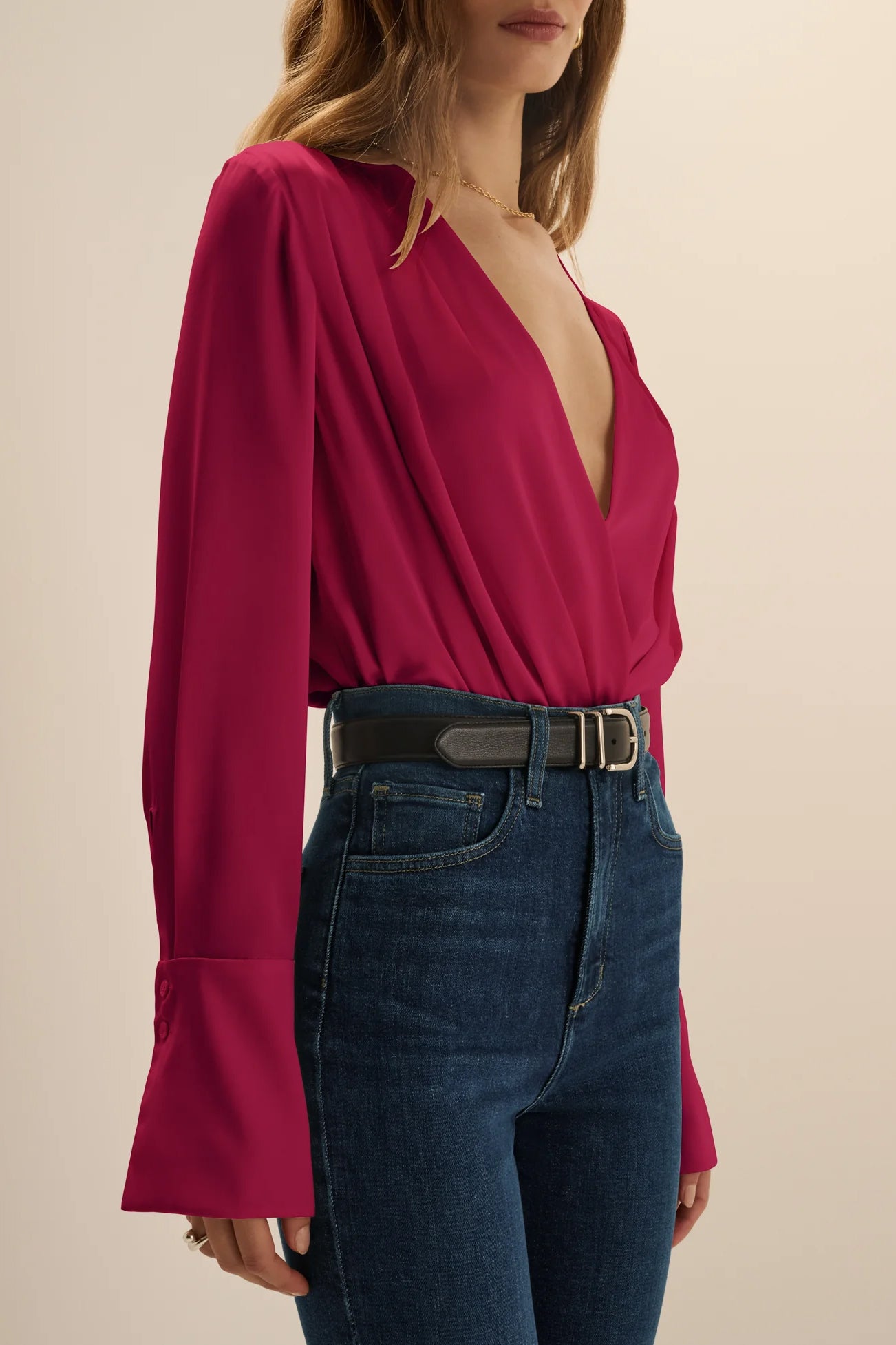 The Date Blouse, Raspberry