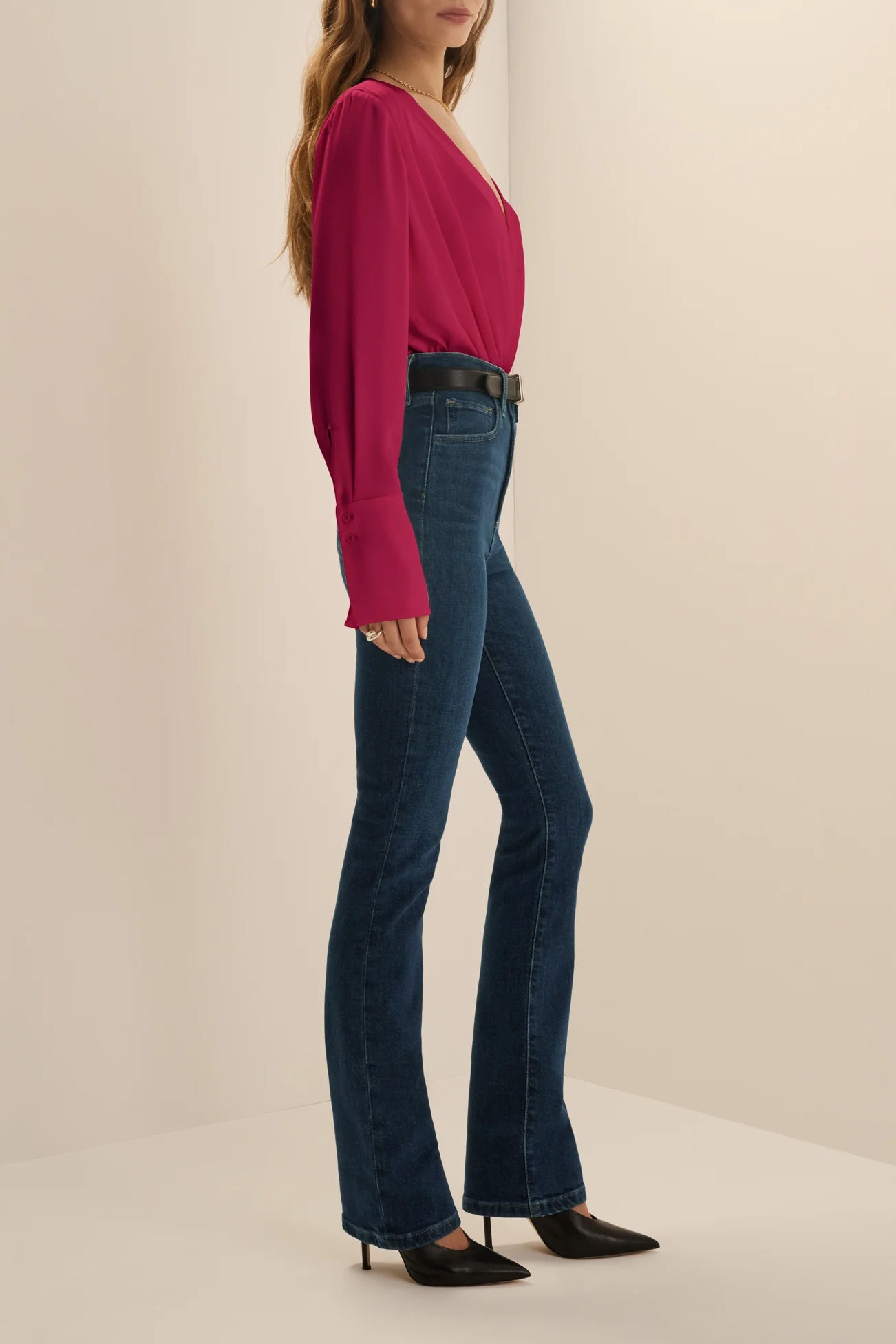 The Date Blouse, Raspberry