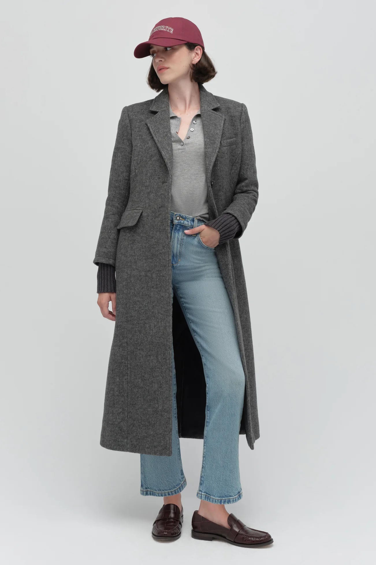 The City Coat Petite, Grey Twill