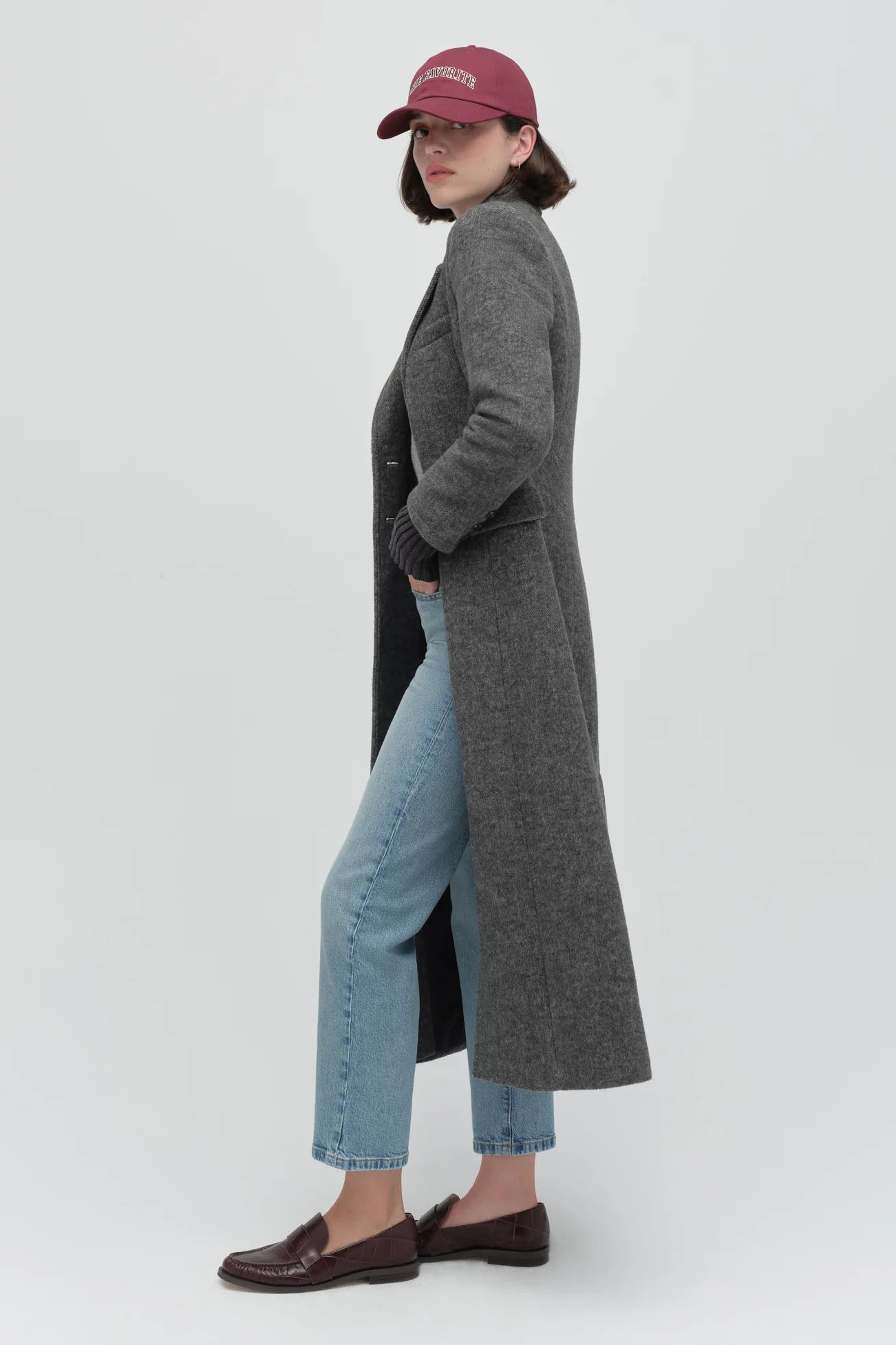 The City Coat Petite, Grey Twill