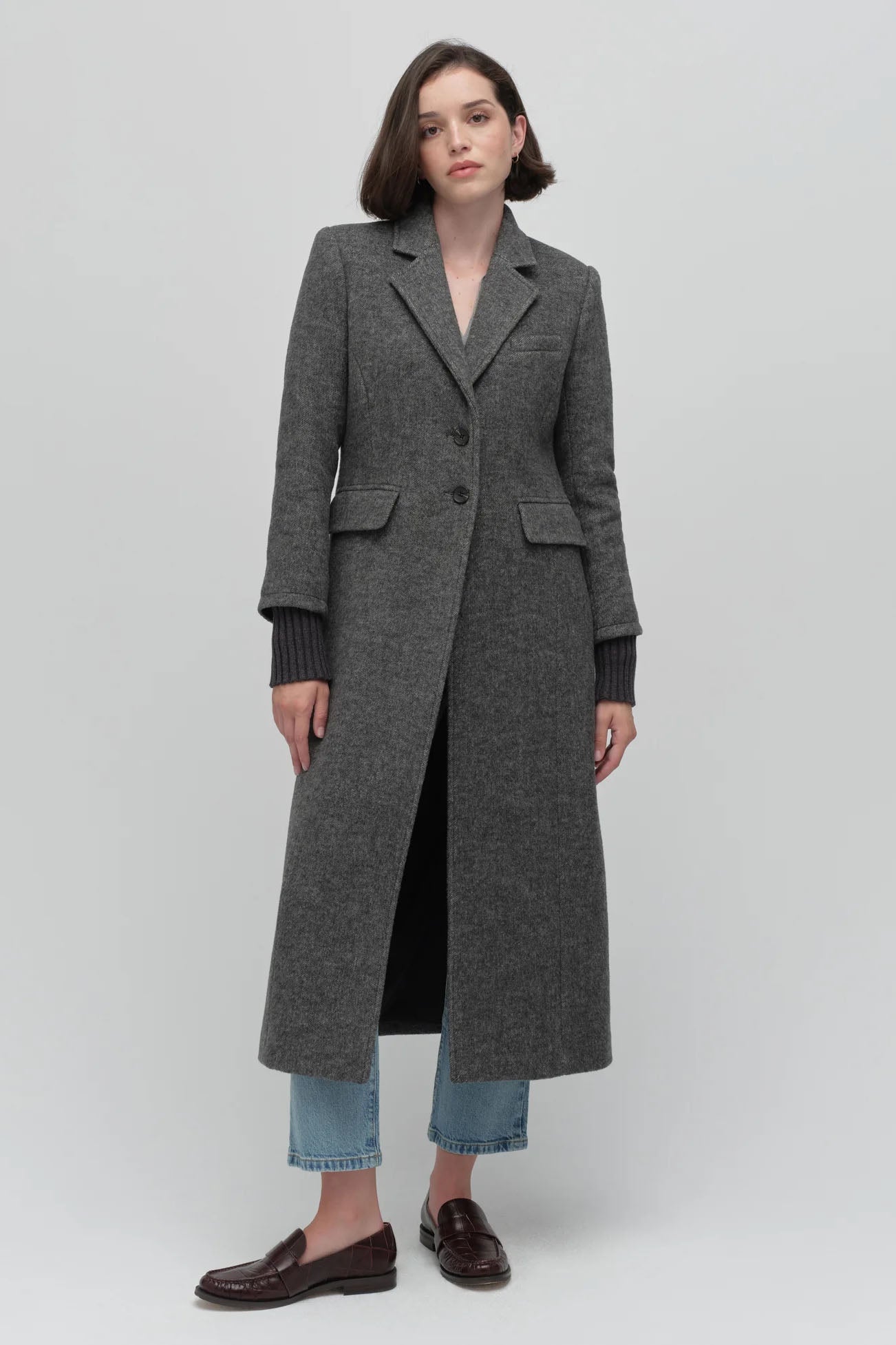 The City Coat Petite, Grey Twill