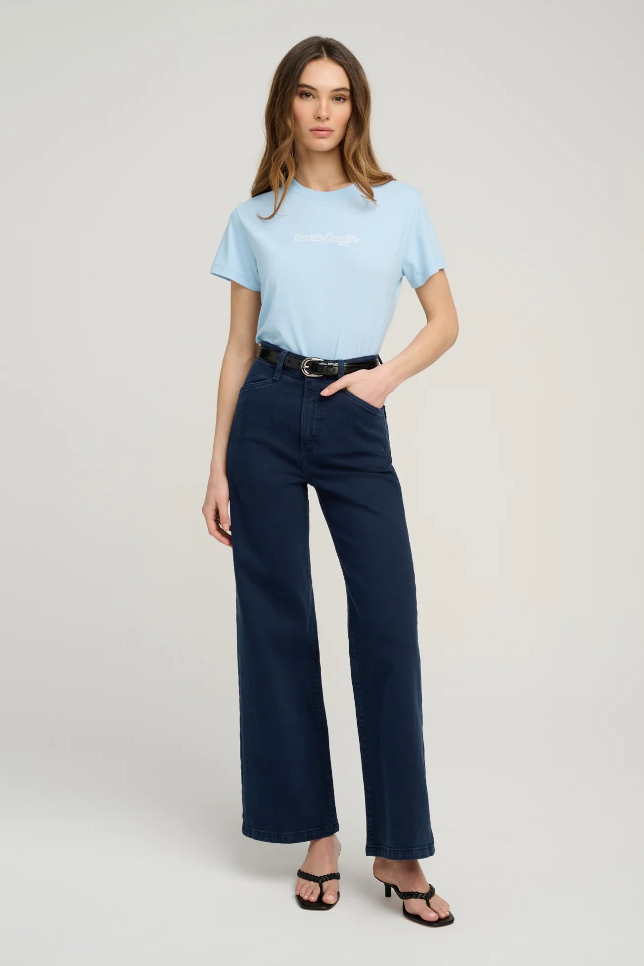 The Mischa Super High Rise Wideleg Ankle, Navy