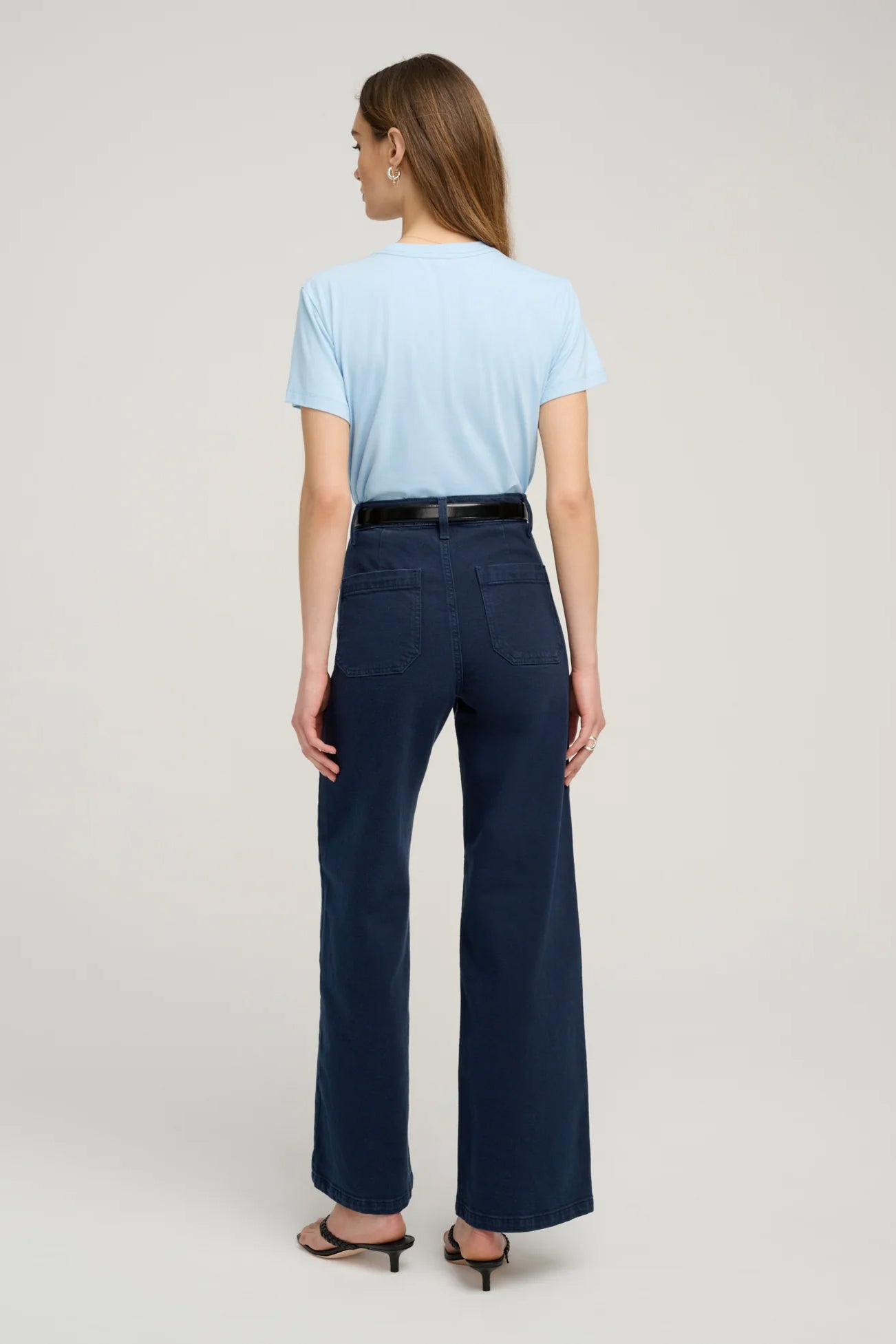 The Mischa Super High Rise Wideleg Ankle, Navy