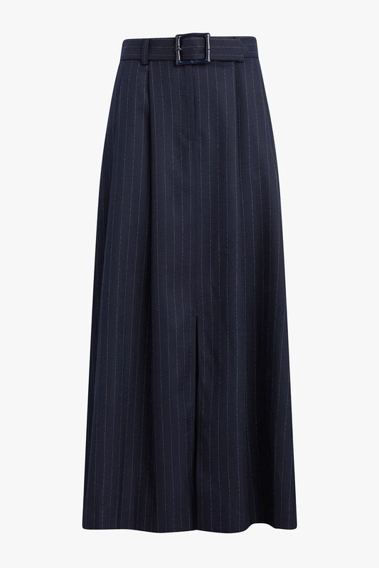 The Gabby Skirt, Navy Pinstripe