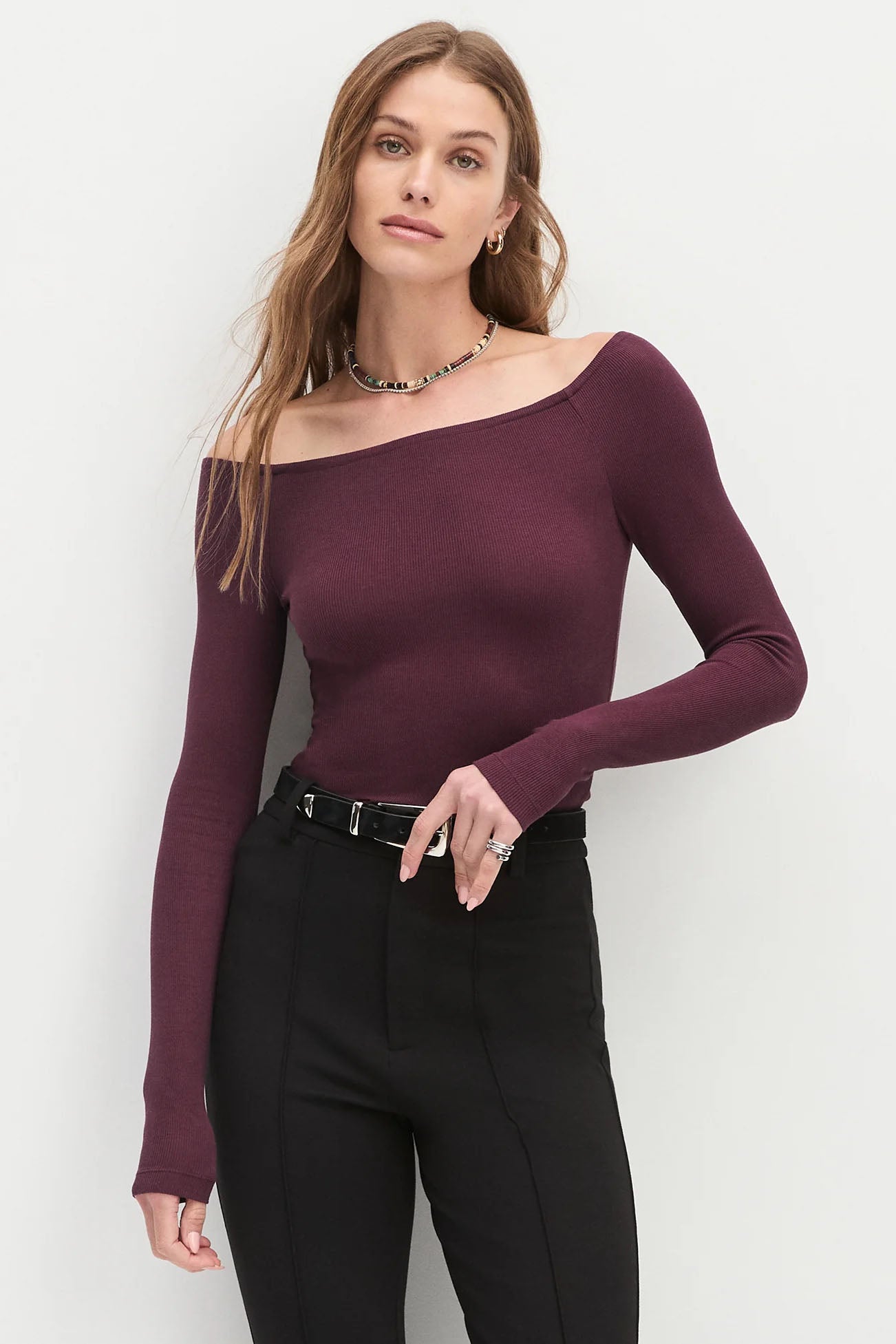 Sara Top, Burgundy Dahlia