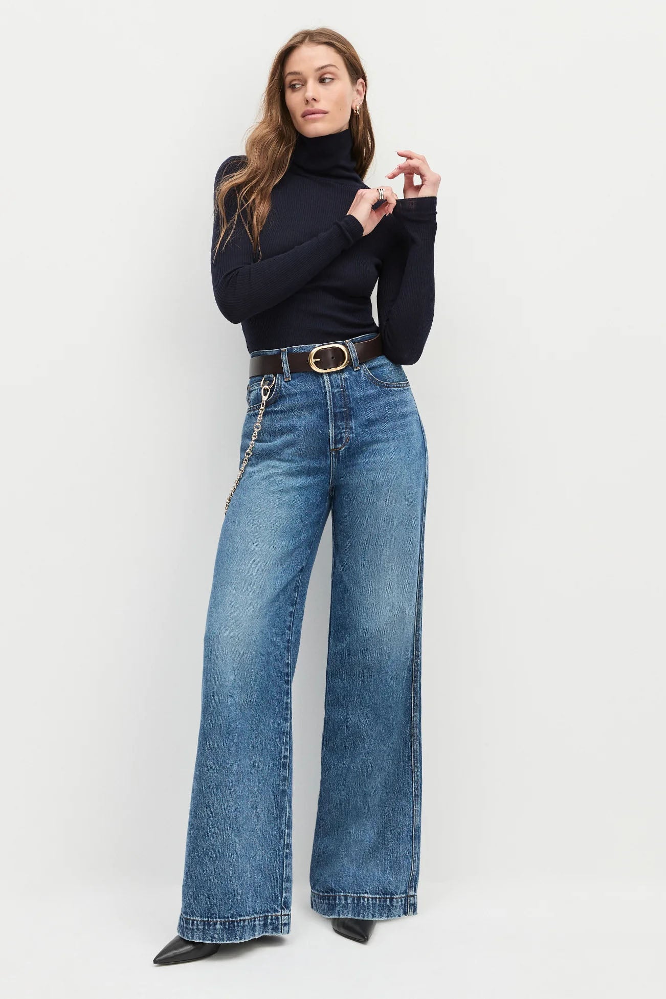 Amelia Long Sleeve Top, Navy