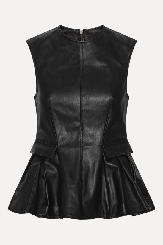 Peplum Leather Top