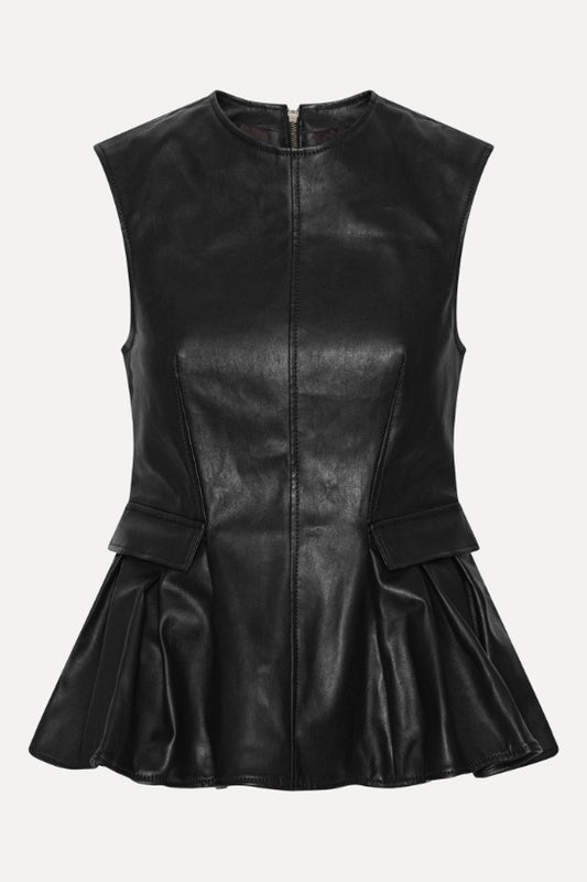 Peplum Leather Top