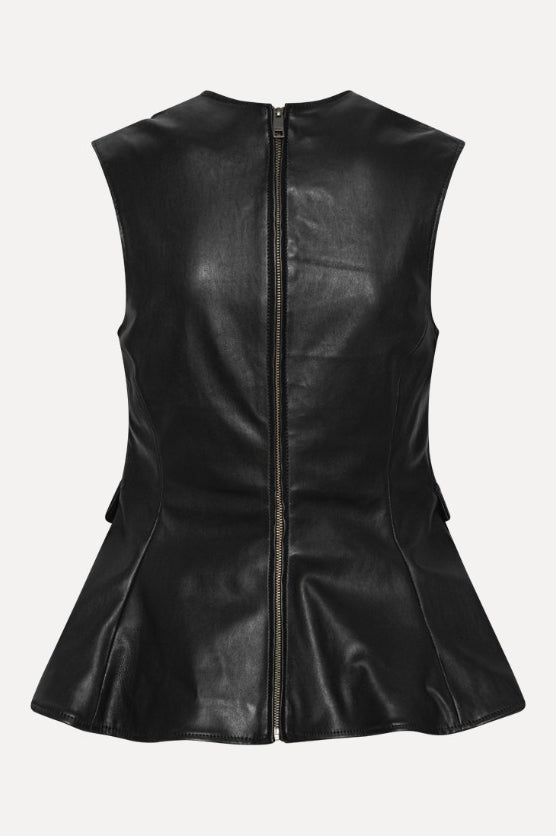 Peplum Leather Top